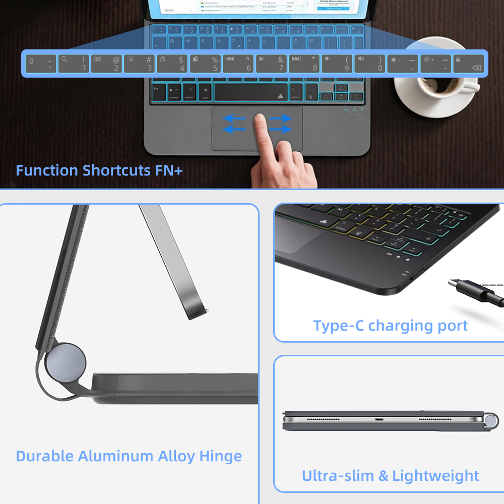 Wireless Backlit Keyboard Case - Tablet Keyboard Case のレビューと価格